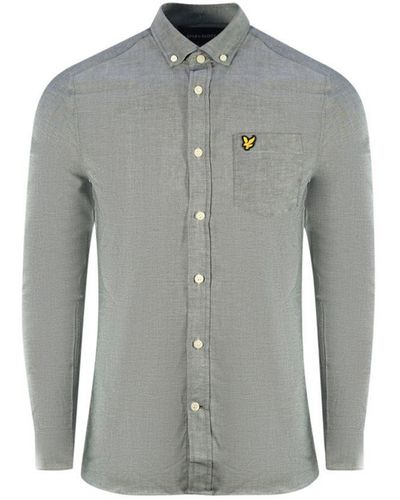 Lyle & Scott Long Sleeved Cotton Linen Shirt - Grey
