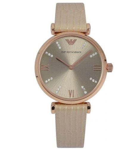 Armani Ladies Ar1681 Watch Leather - Natural