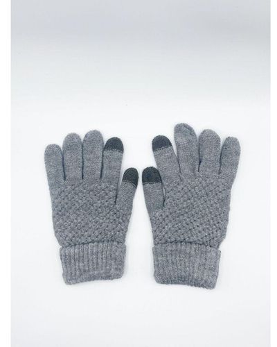 SVNX Textured Touchscreen Knitted Gloves - Blue