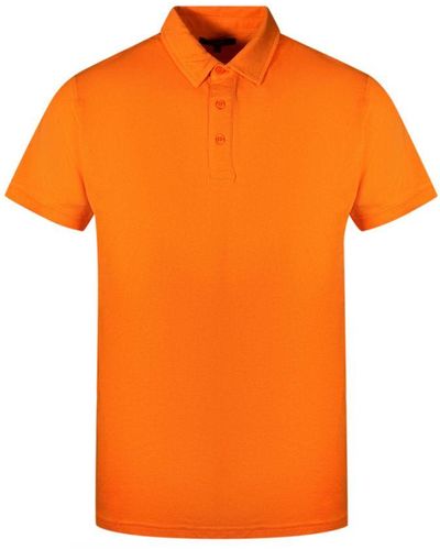 Class Roberto Cavalli Brand Logo Polo Shirt Cotton - Orange