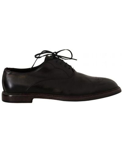 Dolce & Gabbana Leather Lace Up Derby Shoes - Black