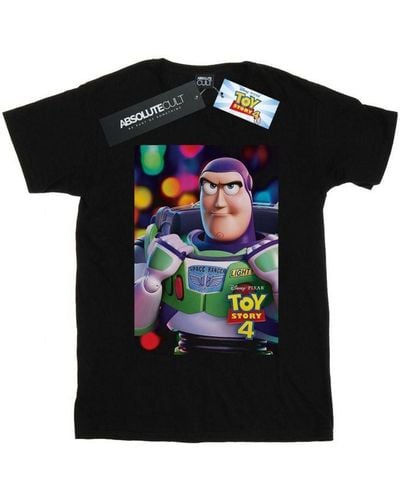 Disney Toy Story 4 Buzz Lightyear Poster T-Shirt () Cotton - Black