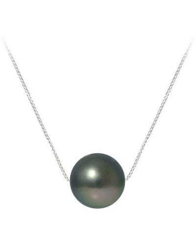 Blue Pearls Pearls Tahitian Pearl Necklace And Sterling 925 - White