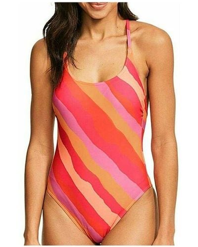 Figleaves Sao Paulo Stripe Classic Strappy Back Swimsuit - Red