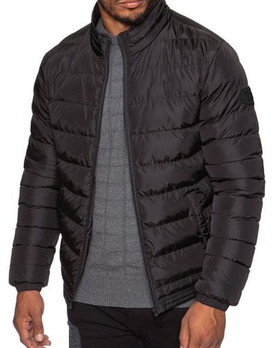 Kruze By Enzo Quilted Zip Up Jacket - Black