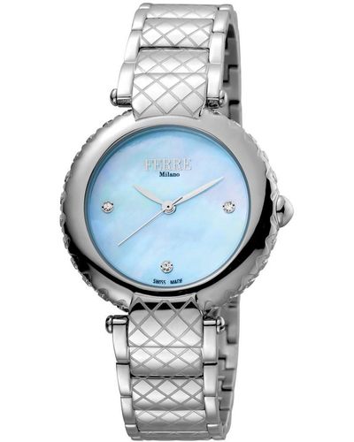 Ferré Fm1l099m0051 Rose Gold Dial Stainless Steel Watch - Blue