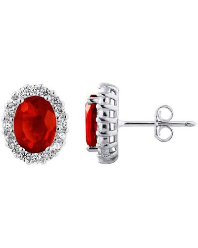 Lova - Lola Van Der Keen Earrings - For You Collection Silver Sterling - Red