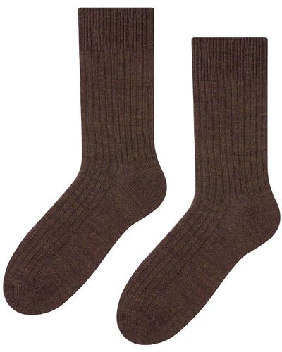 Steve Madden Alpaca Wol Sokken - 1 Paar Warme Gebreide Boot Sokken Voor Winter - Bruin