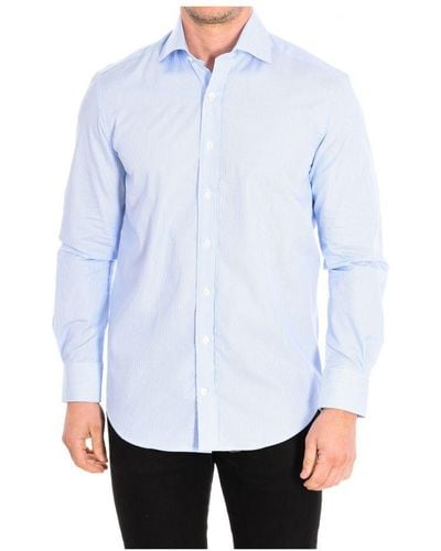 Café Coton Alcazar3 Long Sleeve Lapel Collar Button Closure Shirt - White