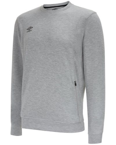 Umbro Pro Stacked Logo Fleece Pullover (grijze Mergel/zwart) - Grijs
