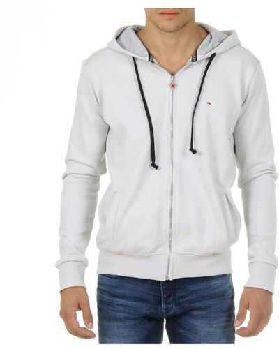 Andrew Charles by Andy Hilfiger Hoodie With Zip Long Sleeves Round Neck Light Fela Cotton - Grey
