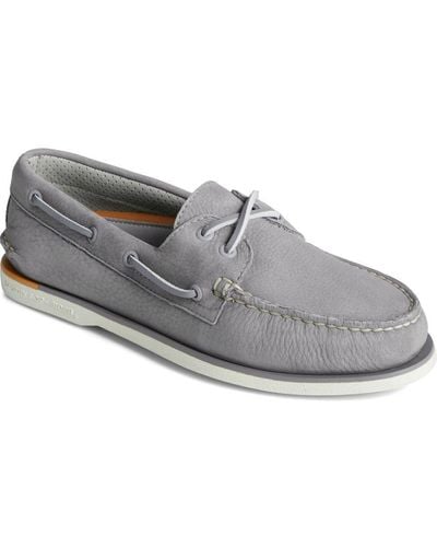 Sperry Top-Sider Authentic Original 2-Eye Nubuck Classic Slip On Shoes - Grey