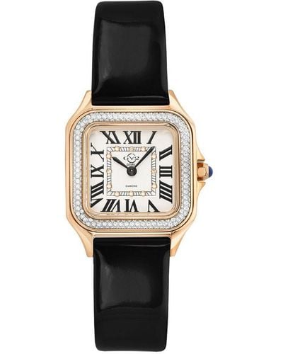 Gv2 Milan 12111 Swiss Quartz Leather Diamond Watch - White