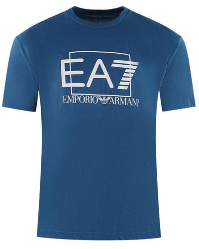 EA7 Box Logo T-Shirt - Blue