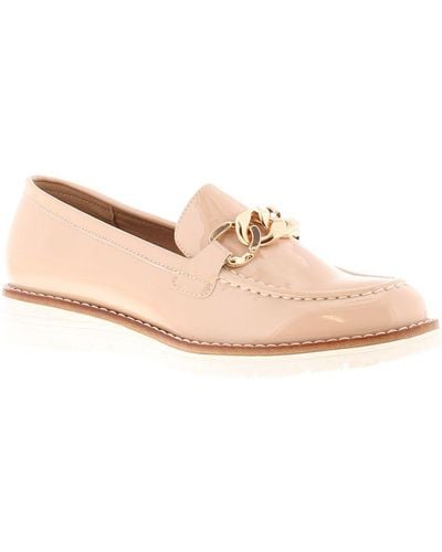 Apache Flat Shoes Loafers Ledge Slip On Nude - Pink