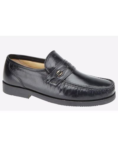 Scimitar Harwich Moccasins (Wide Fit) - Black