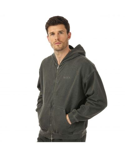 Nicce London Mercury Hoodie Met Rits Voor , Zwart - Grijs