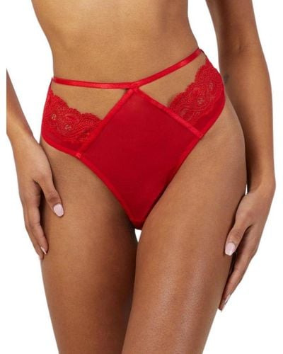 Playful Promises Wolf & Whistle Maisie High Waisted Thong - Red