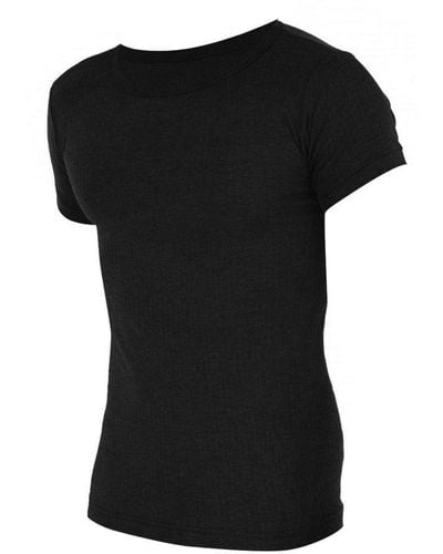 floso Thermisch Ondergoed Korte Mouwen Vest Top (viscose Premium Range) (zwart)