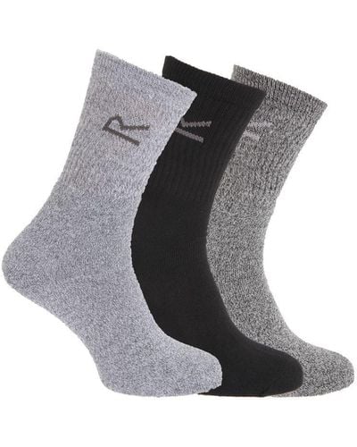 Regatta Great Outdoors Cotton Rich Casual Socks (Pack Of 3) - Grey