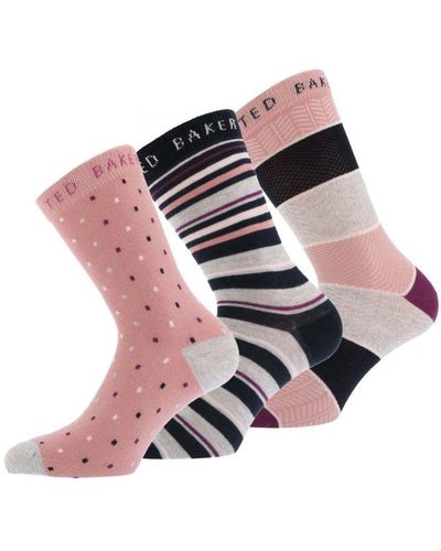 Ted Baker Womenss 3 Pack Lowisa Socks - Multicolour