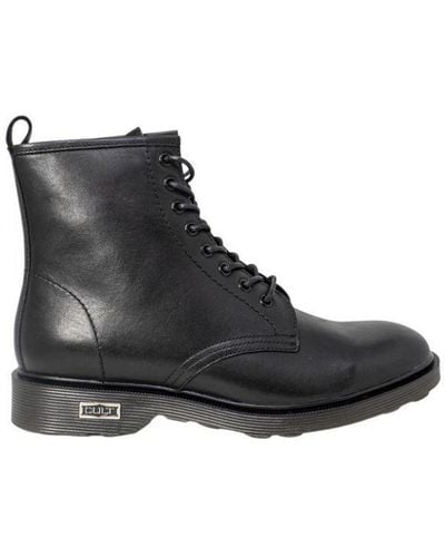 Cult Lace-Up Leather Ankle Boots - Black