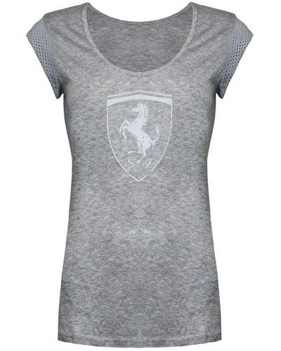 PUMA Ferrari Big Shield T-Shirt Cotton - Grey