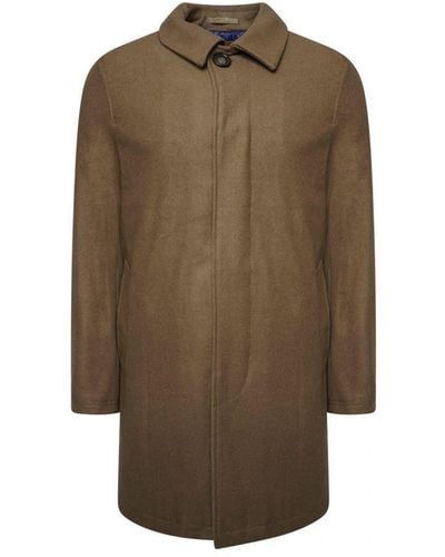 Harry Brown London Harry London Wool Blend Overcoat - Brown