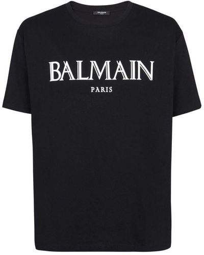 Balmain Blaming Oversized T-shirt Met Rubberen Roman -logo Zwart
