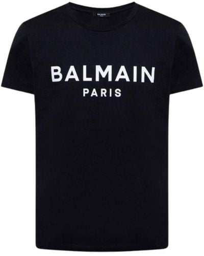 Balmain Paris Print Logo Black T-shirt Cotton