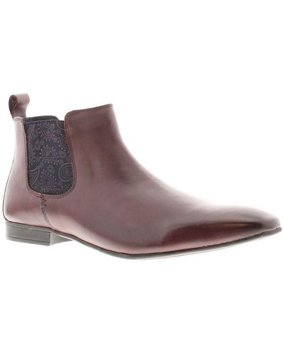 Silver Street London Boots Chelsea Smart Carnaby Leather Leather - Purple
