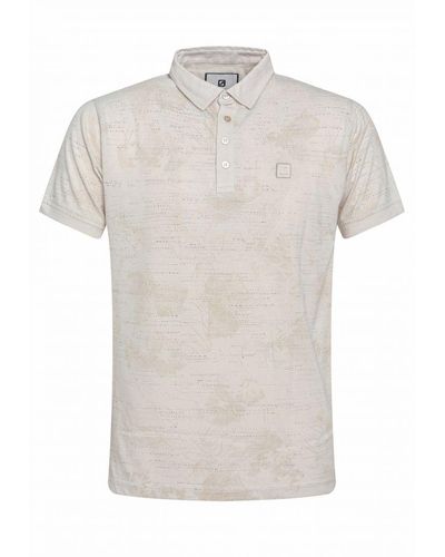 Gabbiano Polo Met All Over Print Sand - Wit