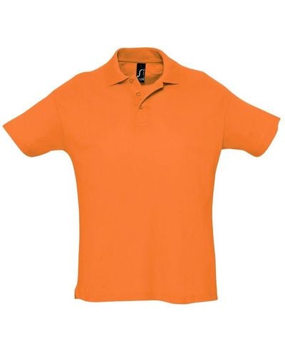 Sol's Summer Ii Pique Short Sleeve Polo Shirt () Cotton - Orange