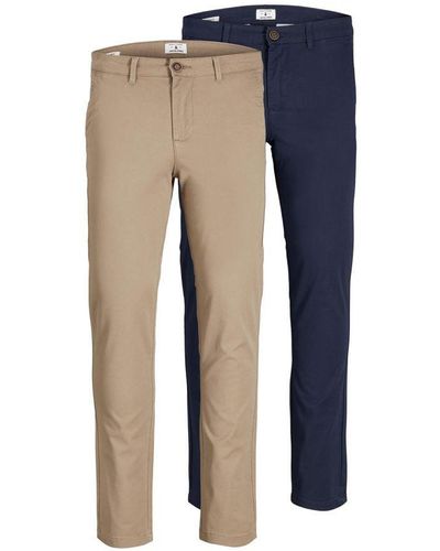 Jack & Jones Jack&Jones Multi-Pack Trousers, Marco Paspel Pockets Low Rise Chinos, 2 Pack - Blue