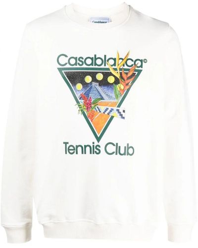 Casablancabrand Tennis Club Icon Sweatshirt Met Grafische Print Wit