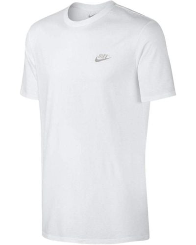 Nike Geborduurd Futura T-shirt In Wit En Zilverkleurig Logo