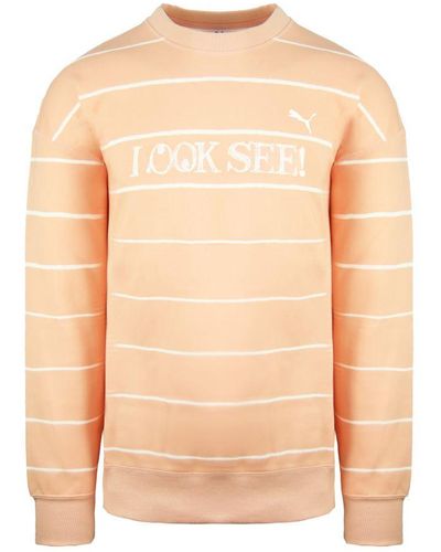 PUMA X Michael Lau Long Sleeve Crew Neck Graphic Sweatshirt 530359 26 Cotton - Pink