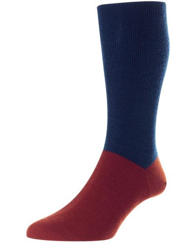 Pantherella Edale Colour Block Sock - Blue
