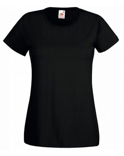 Fruit Of The Loom Ladies/ Lady-Fit Valueweight Short Sleeve T-Shirt (Pack Of 5) () Cotton - Black