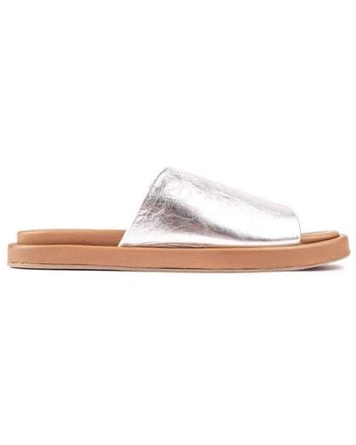 Sole Nya Slide Sandals Leather - White