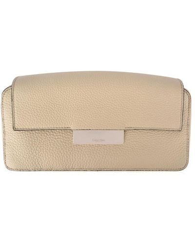 Calvin Klein Madison Clutch Bag Leather - Natural