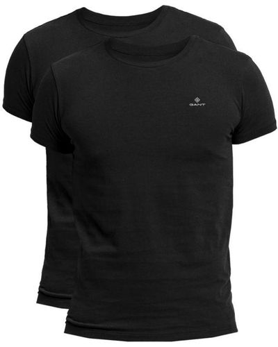 GANT Men's 2 Pack Crewneck T-shirt In Black - Zwart