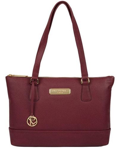 Pure Luxuries 'Keira' Pomegranate Leather Handbag - Purple