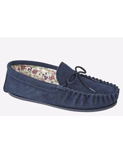 Mokkers Lily Moccasin Slippers - Blue