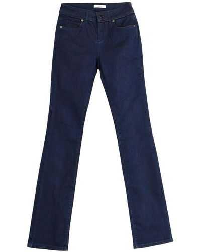 Zapa Long Denim Trousers With Straight Cut Hems Ajea13-a350 Woman Cotton - Blue