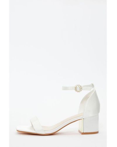 Quiz white satin 2025 bridal sandals