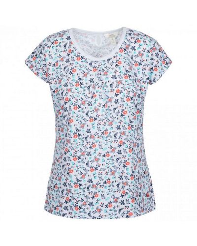 Trespass Dames Charlene Floral Kapmouwen T Shirt (wit) - Blauw