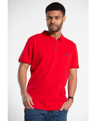 Tokyo Laundry Cotton Short-Sleeve Polo Shirt - Red