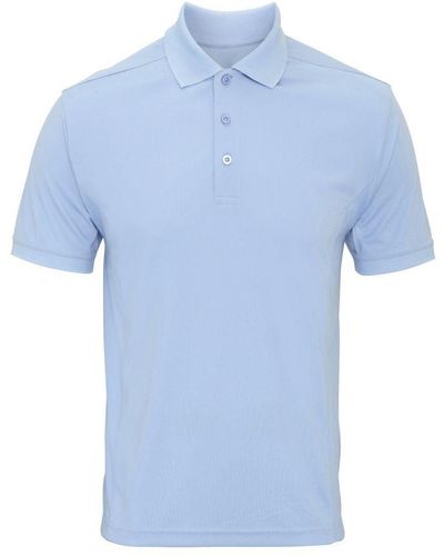 PREMIER Coolchecker Pique Short Sleeve Polo T-Shirt (Light) - Blue