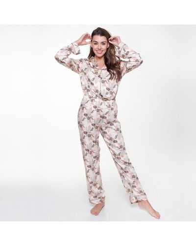Lingadore Pyjama Set In Leaf Print - Wit